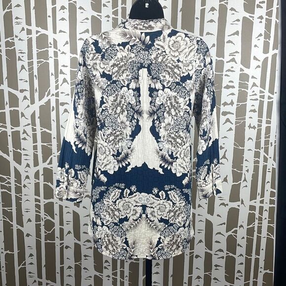 Soft Surroundings Gauze Floral Print Tunic Blouse XS - Picture 3 of 10